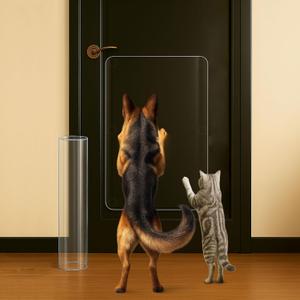 Heavy Duty Door Protector from Dog Scratching 16 x 30'' Transparent PVC Pet Door Guard Protection, Easy Install & Remove Custom-Cut Anti-Scratch Shield for Interior Doors, Cat Damage Prevention 1-Pack