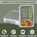 INFINITY EL 15 PACK FULL SIZE LIDS Disposable Aluminum Foil Lids | 21" x 13.5" Insulated Foil Pan Lids | Heavy Duty Aluminum Foil Lids for Catering, Food Storage, Turkey, Lasagna, Parties & Meal Prep
