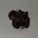 REECHO 20" 1-pack 3/4 Full Head Curly Wave Clips in on Synthetic Hair Extensions HE008 Hair pieces for Women 5 Clips 4.5 Oz Per Piece - Chocolate Brown with Highlights