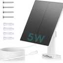 ZUMIMALL 5W Solar Panel for Security Cameras Wireless Outdoor, with Micro USB & Type-C Port, High-Efficiency Solar Power, IP66 Weatherproof, 360 Adjustable Bracket, 10ft Cable