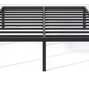 Metal Bed Frame,Full Size Bed Frame with Storage Space,Heavy Duty Sturdy Mattress Foundation,Easy Assembly,No Box Spring Needed, Black,14 Inch,Full