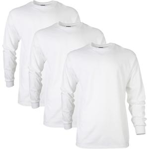 Gildan Adult Ultra Cotton Long Sleeve T-Shirt, Style G2400, Multipack (XX-Large) White