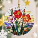 Birth Flower Christmas Tree Decorations, Christmas Ornaments, Keepsake Ornaments, Holiday Decor, Holiday or Xmas Gift, Birthday Gift, Gifts for Flower Lovers - Gifts for People Born in August