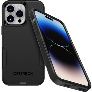 OtterBox iPhone 14 Pro (ONLY) Commuter Series Case - Black, Slim & Tough, Pocket-Friendly, with Port Protection