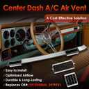 Center Dash A/C Air Vent Trim Plate Brushed, Compatible with 1981-1991 Chevy GMC C/K Silverado Suburban Blazer Jimmy Truck, Grille Cover Panel Molding Kit, Replaces# DP7898RNH, 3979751