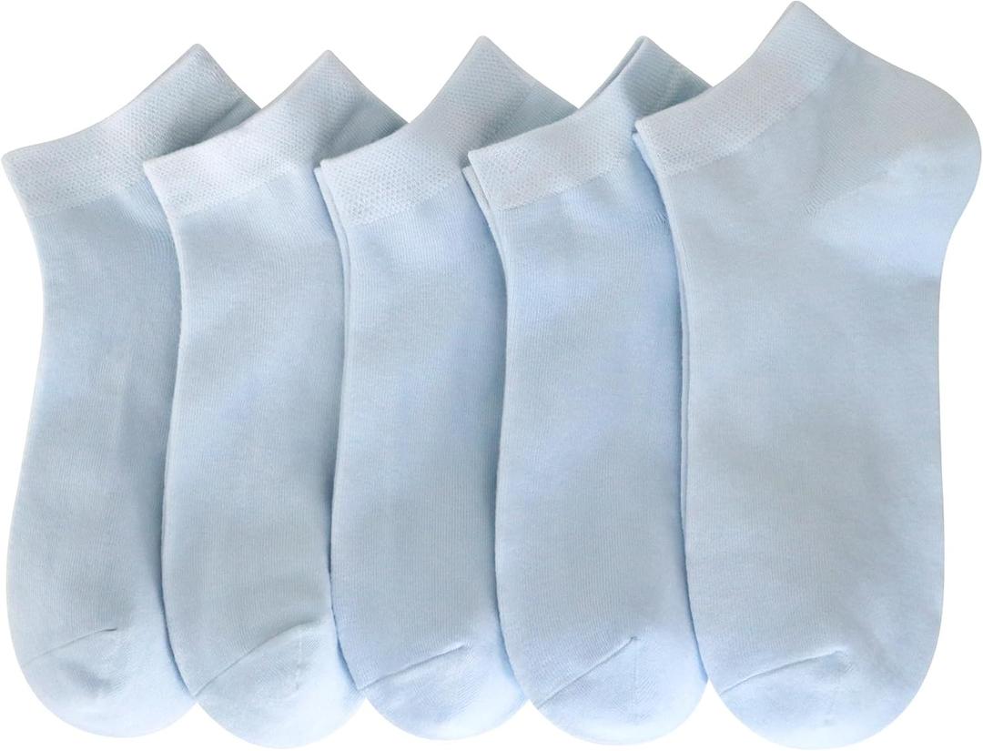 SERISIMPLE Women Viscose Bamboo Ankle Socks Low Cut Thin Sock Lightweight Pastal Color Soft Sock 5 Pairs