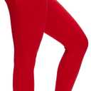 NANJI High Waisted Leggings with Pockets for Women - Buttery Soft, Stretch Yoga Pants, Squat Proof Casual Workout Leggings (Red, XS)