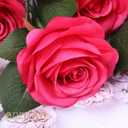 52pcs Hot Pink Roses Artificial Flowers Fake Flowers Silk Roses with Stems for DIY Wedding Bouquets Bridal Shower Centerpieces Arrangements Party Decorations