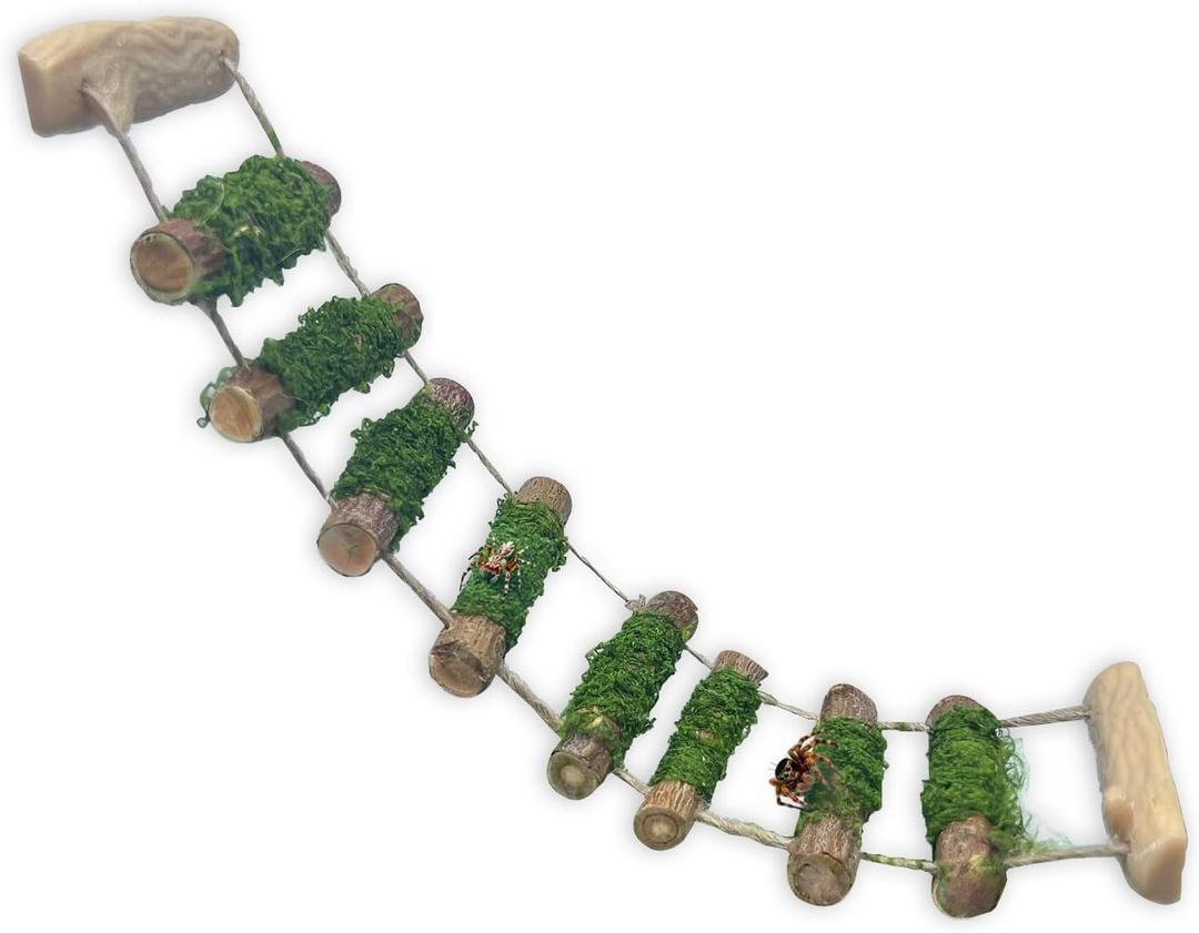 Jumping Spider Rope Bridge,A Solid Wood Climbing Suspension Bridge, a Jumping Spider Enclosure Accessory, Handmade, a Spider Jump Platform, Used As a Decorative Accessory for Small Reptile Enclosures
