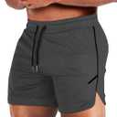 Aolesy Mens Workout Shorts with Zip Pocket 5" Lightweight Gym Running Shorts Linerless Bodybuilding Athletic Shorts (Gray, S)