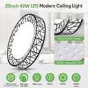 Lightania 20 Inch Flush Mount Ceiling Light, Modern Black LED Ceiling Light Fixture, 42W 4000LM 2700-6500K Adjustable, Dimmable Ceiling Lights for Bedroom, Kitchen, Hallway, Bathroom, ETL Listed