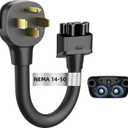 NEMA 14-50 Adapter for Tesla Gen 2 Mobile Connector, 240V 32A Heavy-Duty EV Fast Charging Adapter, 17.5mm Cable 11 Inch Length, Safe Durable Charger for Tesla Model S 3 X Y Black