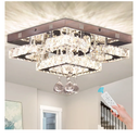 CXGLEAMING 11.8" Modern Crystal Chandelier LED Ceiling Light Fixture Suitable for Kitchen Corridor Hallway Bedroom Bathroom Dining Room 4 Petals/Raindrop Ball Square Remote Control/APP (dimmable)