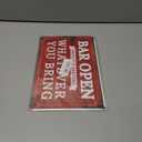 VSIIKO Bar Open and Cheers Funny Metal Tin Sign Home Bar Signs for Man Cave Coffee Small Vintage Wall Decor for Men 8x12 Inch2pcs