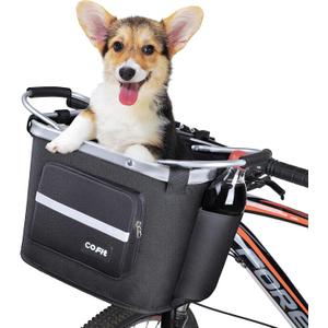 COFIT Detachable Bike Basket, Multi-Purpose Bicycle Handlebar Basket for Pet, Shopping, Commuter, Camping and Outdoor