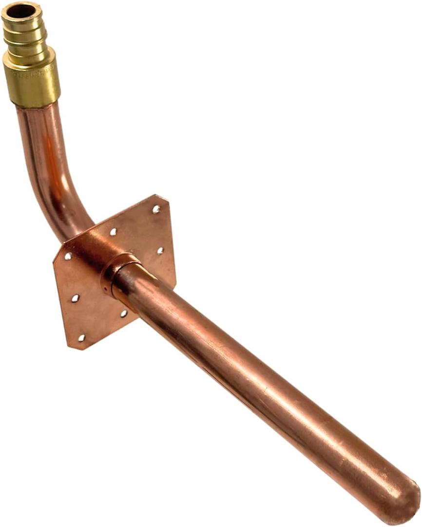 1/2 inch Pex A Expansion Stub Out Elbow with Flange 4 inch x 8 inch, F1960, Copper, 30-3-7=2X, 2 Pieces