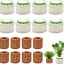 16 Pack Aquarium Plant Weights, Aquatic Plants Fixed Ring Set, Anti-Floating Ceramic Aquarium Plant Rings, Aquarium Landscape Decoration Fish Tank Accessories 1.8 x 1.3 Inch