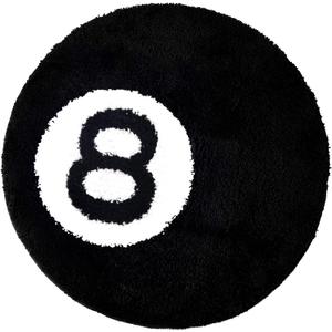 8 Ball Rug - 24 inch Black Round Carpet Billiard Pool 8 Ball Carpet, Non-Slip Flocking Floor Bath Mat for Living Room Decor, Alt Room Decor Soft Y2K Rug Hypebeast Doormat for Bedroom