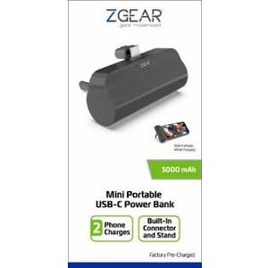 ZGEAR 5000mAh Power Bank W/ Usb  C Connector