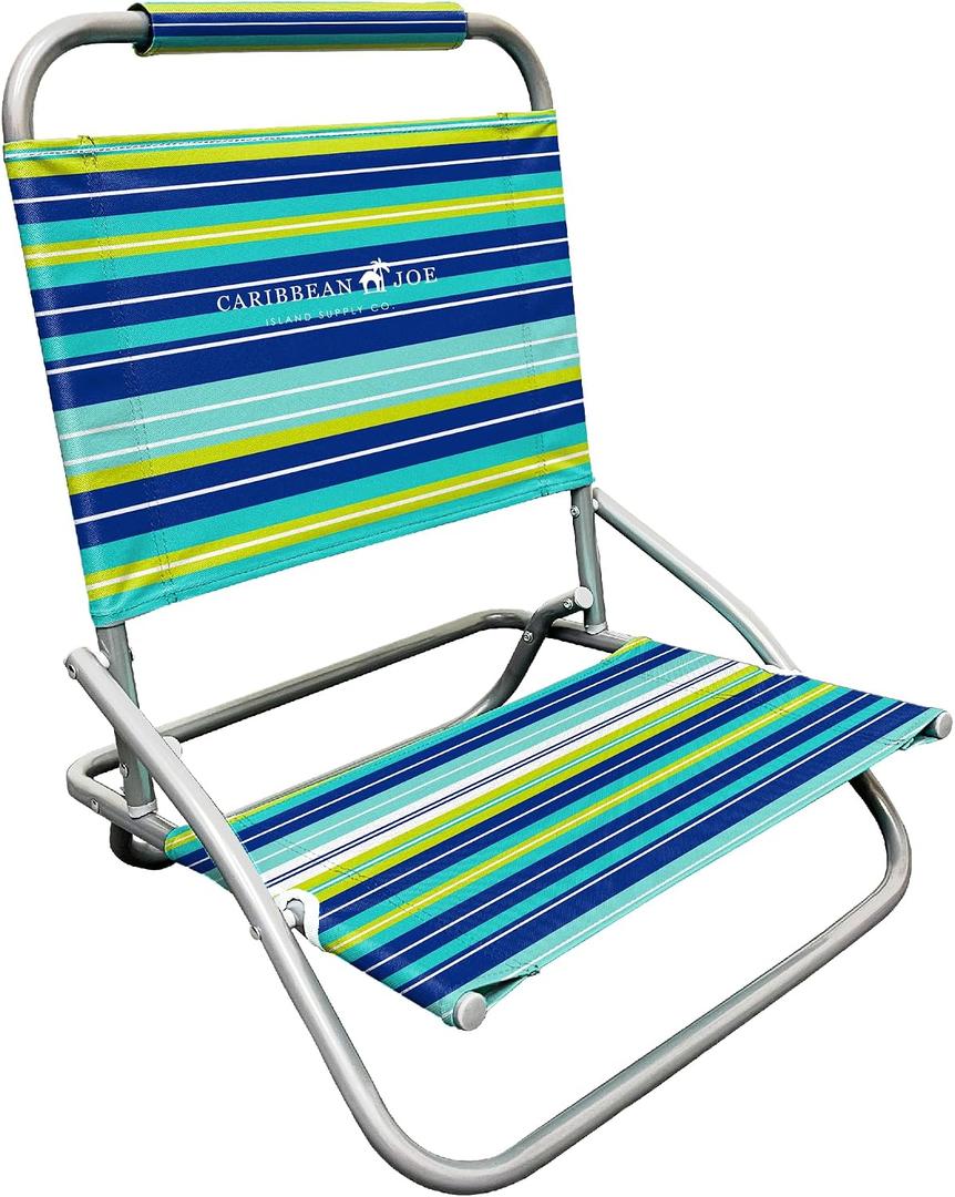 Caribbean Joe Folding Beach Chair, 1 Position Lightweight and Portable Foldable Outdoor Camping Accessories, Red, 20.47 Inches X 18.11 Inches X 24 Inches