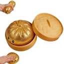 Glitter Dumpling, Glitter Dumpling Squishy with Box, Cute Anxiety Relief Fidget Toy, Soft Squeeze Decompression Dough for Adults (Glittering Golden Eyes)