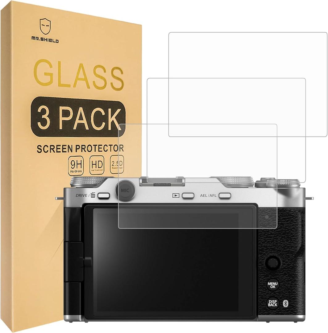 2 x Mr.Shield Screen Protector compatible with Fujifilm X-M5 / XM5 [Tempered Glass] [3-PACK] [Japan Glass with 9H Hardness]