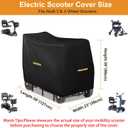 Mobility Scooter Storage Cover,Upgraded 420D Oxford Fabric Electric Scooter Cover Waterproof Outdoor Accessories for 3&4 Wheel Mobility Scooters,Wheelchair Cover,4 Reflective Strips,3 Buckles