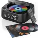 CD Player Portable, MONODEAL CD Players for Home, Desktop Portable CD Player with Bluetooth Speakers, Wireless Charging, Alarm Clock, Sleep Timer, Supports CD/Bluetooth/FM Radio/USB Drive/AUX, Remote Control