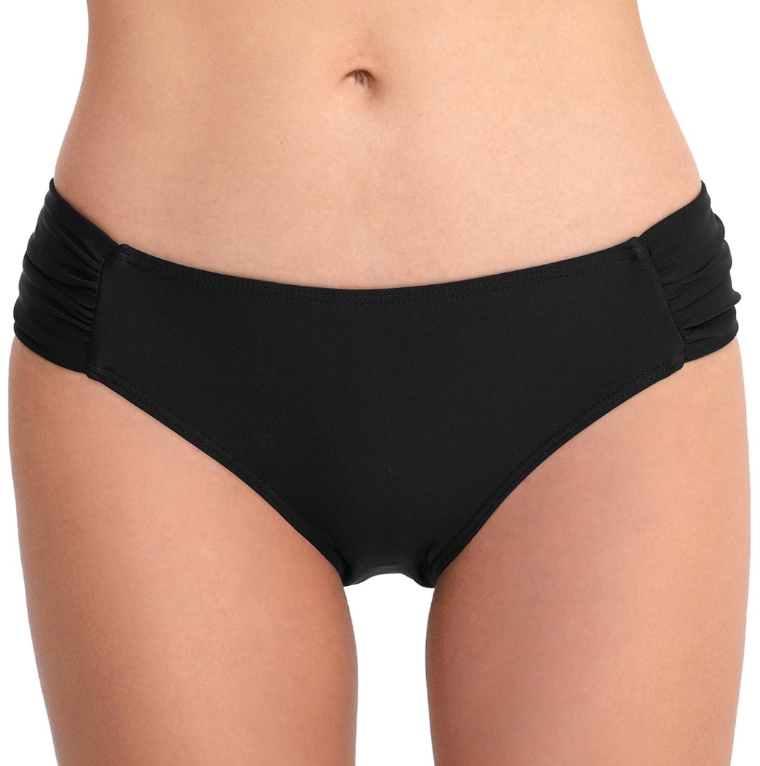 Women's Bathing Suit Bottoms Full Coverage Ruched Bikini Tankini Bottom Swimsuit Brief, L