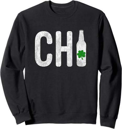 CHI Chicago Beer Bottle Irish St Patricks Day Sweatshirt,small