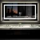 Ensenior LED Bathroom Mirror 72"x36" with Front and Backlight, Stepless Dimmable Wall Mirrors with Anti-Fog, Shatter-Proof, Memory, 3 Colors, Modern LED Vanity Mirror-ETL & FCC