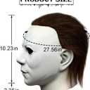 Scary Halloween Mask for Adults Realistic Classic White Full Head Latex Masks Creepy Cosplay Costume Props, One Size