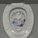 19" Elongated Toilet Seat with Built-In Potty Training Seat, Soft Quiet-Close Lid with Non-Slip Design, Magnetic Kids Seat in White, Easy to Install and Clean