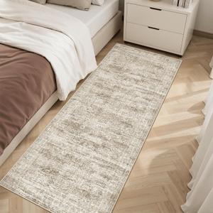 Soalmost Runner Rug 2x5 Washable Non-Slip Kitchen Entry Runners Brown | Soft Low-Pile Rugs for Bathroom Laundry Room, Vintage Foldable Floor Carpet Mat Hallway Entryway for Corridor Bedroom
