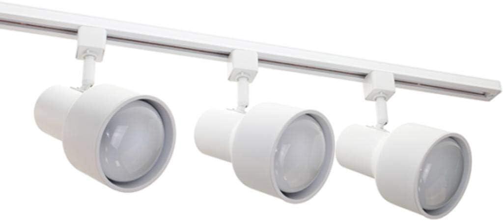 NICOR Lighting 4 Ft. White 3-Light Baffle 75W Track Lighting Kit Complete, H-Type [3-Wire] (10997WHBF)