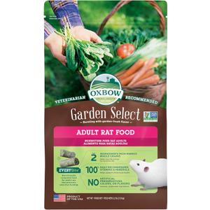 Oxbow Garden Select Adult Rat Food, Garden-Inspired Recipe for Adult Rats, Non-GMO, Vitamin & Mineral Rich Pet Food Pellets, Made in USA with Oxbow Hay, 2.5 Pound Bag
