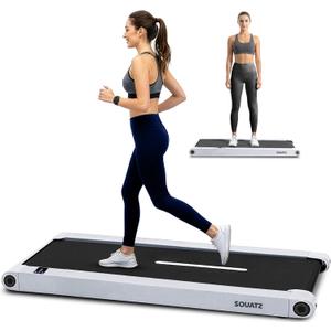 2-in-1 Walking Pad Treadmill with Vibration Plates, Compact Under Desk Walking Pad with Remote Control, LED Display, Non-Slip Belt, Quiet 1.0HP Motor for Home or Office Workout