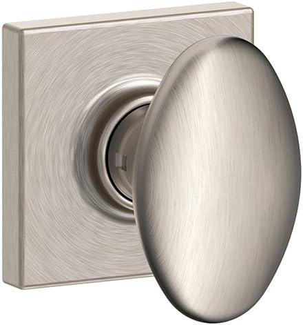 SCHLAGE F10 SIE 619 COL Sienna Residential F10SIE619COL Siena Knob with Collins Rose Passage Lock with 16080 Latch and 10027 Strike Satin Nickel Finish