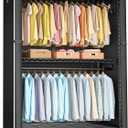 FUTASSI Black Clothing Rack with Black Cover, P1C Plus Rolling Closet with Wheels, Metal Garment Rack for Hanging Clothes, Clothing Storage Wardrobe, 46" W x 18.5" D x 80.7" H, Load 524 Pounds