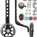 Training Wheels for Bike,Compatible for Bikes of 12/14/16/18/20 Inch, Flash Mute Wheel, 1 Pair (Black)