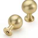 Asidrama 10 Pack Brushed Gold Kitchen Cabinet Knobs Dresser Knobs Drawer Knobs Cabinet Hardware Zinc Knobs for Dresser Drawers, Single Hole Knob