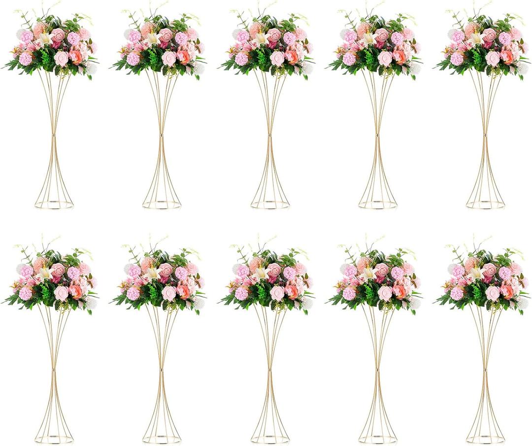 NUPTIO Trumpet Vase Flower Display Stand, 31.1" Tall, Metal, 10 Pcs