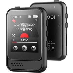 MP3 Player with Bluetooth,Portable Full Touchscreen Music Player with Speaker and Micro SD Card Slot,MP4 Player with FM Radio,Voice Recording,Earphone,for Kids and Outdoors,Max 256GB Expand