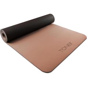 TONE Fitness Yoga Mat 1/4" Thick Non Slip Exercise & Pilates Mat for Home Workouts with Carrying Strap | Multiple Options