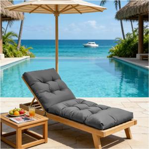 Outdoor Lounge Chair Cushions, 74.4 x 22 x 4.7 Inches Waterproof Fade Resistant Patio Cushion for Chaise Lounger