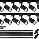 Energy-efficient & Super-Bright 25W 2000lm J&L Type LED Track Lighting System3000K Warm Light Dimmable Brightnesswith 13 FT Track Rails and Ceiling Spotlight Fixture Installation Package (12 Heads Kit 3000K Warm, J&L Type Track Black)