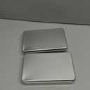 PATIKIL 2 Pcs Metal Tin Box, 7.3 x 4.5 x 1.6 Inch Rectangular Storage Tin Box with Lid Portable Tinplate Container for Home Organizer Crafts Gifts Keys Cookies Cards Candles Storage
