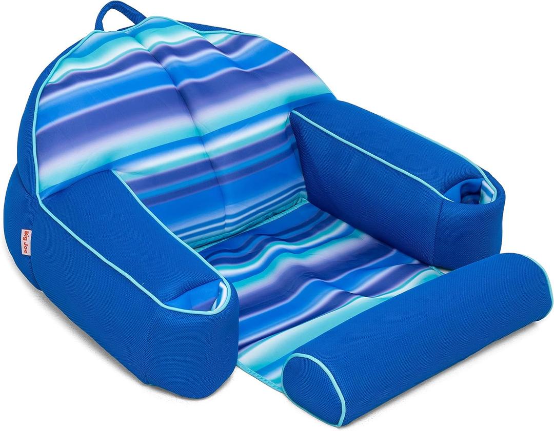 Big Joe Lazy Lounger No Inflation Needed Pool Float with Footrest and Headrest, Quick Draining Fabric
