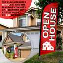 Open House Flag for Real Estate 8 ft, Outdoor Feather Flag Pole Kit with Ground Stake & Carry Bag, Single-Sided Real Estate Agent Open House Banner, Open House Signs for Realtors