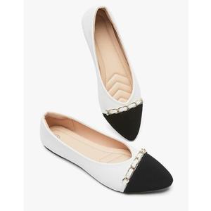 BABUDOG Women's Black Flats Shoes,White Dress Shoes for Women,Crimping Faux Suede Ballet Flats Comfortable Size 8.5